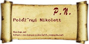 Polányi Nikolett névjegykártya